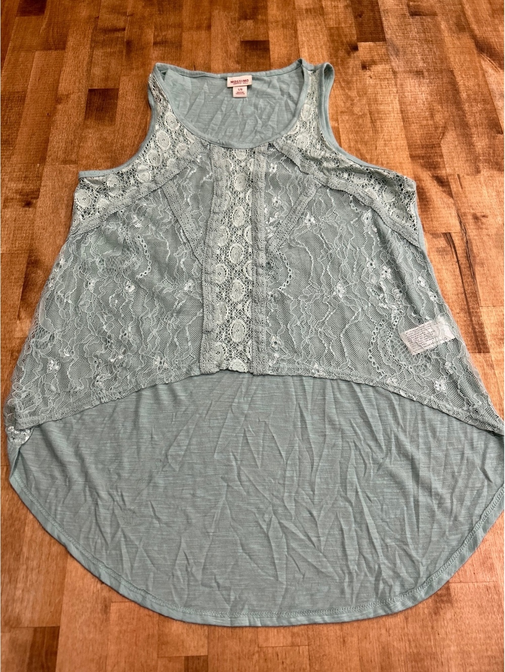 Mossimo Supply Co. Women's Lace Panel Sleeveless Tank Top, Size Large